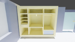 Modern Modular Closet – 3D Model | Built-In Wardrobe with Shelves & Hanging Space