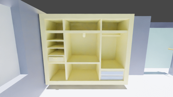 clossedh101 Modern Modular Closet – 3D Model | Built-In Wardrobe with Shelves & Hanging Space