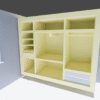 clossedh103 Modern Modular Closet – 3D Model | Built-In Wardrobe with Shelves & Hanging Space