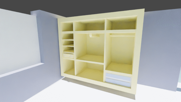 clossedh103 Modern Modular Closet – 3D Model | Built-In Wardrobe with Shelves & Hanging Space