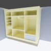 Wardrobe Shelving Unit 3D Asset – Interior Design & 3D Printing Modern Modular Closet – 3D Model | Built-In Wardrobe with Shelves & Hanging Space