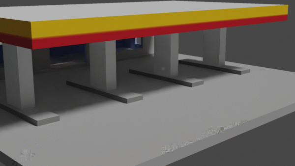 GasStation Gas Station 3D Model + STL File – Printable & Game-Ready Asset