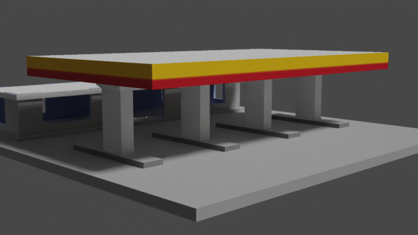 GasStation 3D Gas Station 3D Model + STL File – Printable & Game-Ready Asset