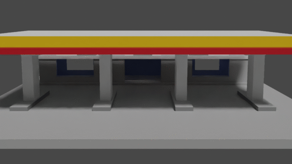GasStation2 Gas Station 3D Model + STL File – Printable & Game-Ready Asset