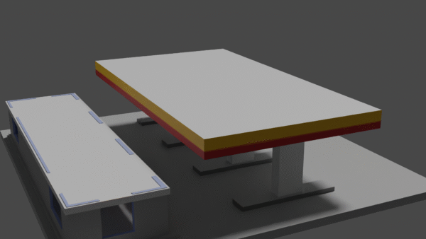 GasStation6 (1) Gas Station 3D Model + STL File – Printable & Game-Ready Asset