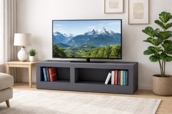 TV Stand 3D Model – Modern Furniture Asset + STL for 3D Printing