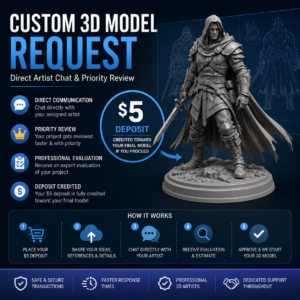 Custom 3D Model Request – Direct Artist Chat & Priority Review ( Deposit)
